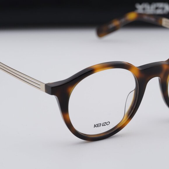 Kenzo KZ50015U 052 Round Eyeglasses 48mm - Havana/Gold - Picture 2 of 9